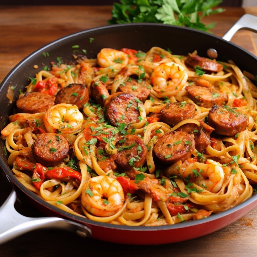 Cajun Shrimp Pasta with Sausage - Life with Susan