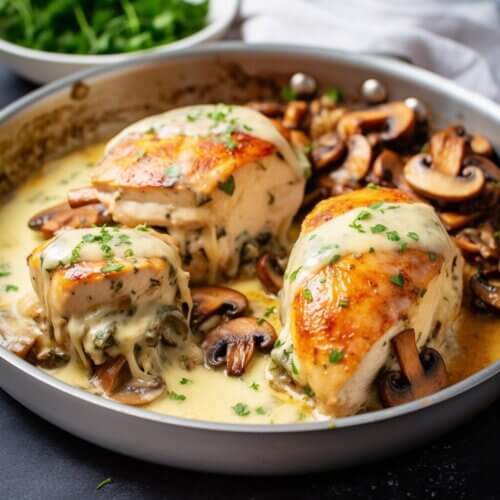 Cheesy Garlic Butter Mushroom Stuffed Chicken - Life with Jeviko