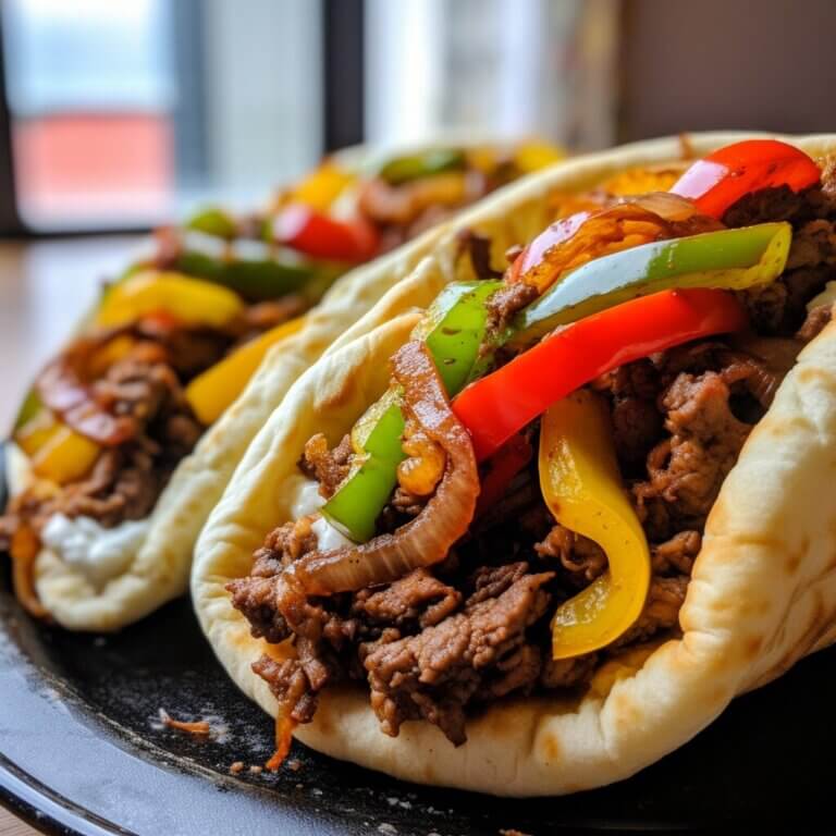 Homemade Hamburger Peppers And Onion Gyros Life with Susan