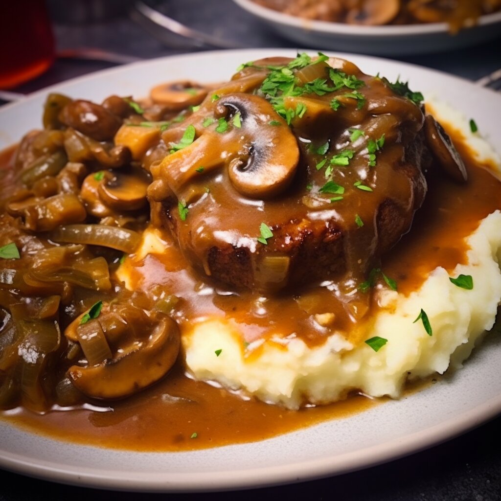 Salisbury Steak with Mashed Potatoes and Mushroom Gravy - Life with Susan