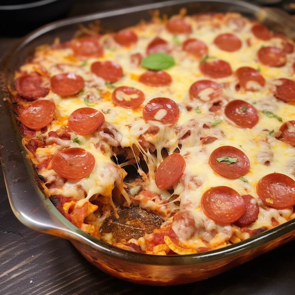 Pepperoni Pizza Casserole - Life with Susan