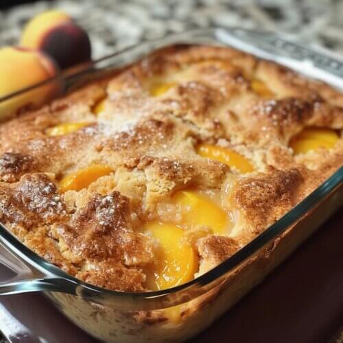 Old Time Oven Peach Cobbler - Life with Susan