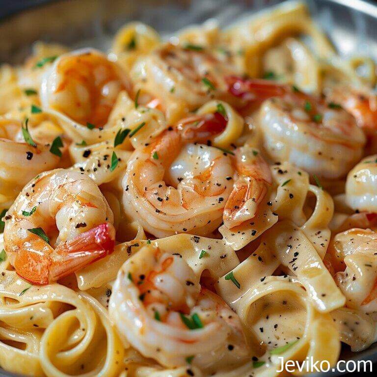 Fettuccine Alfredo With Shrimp - Life with Jeviko
