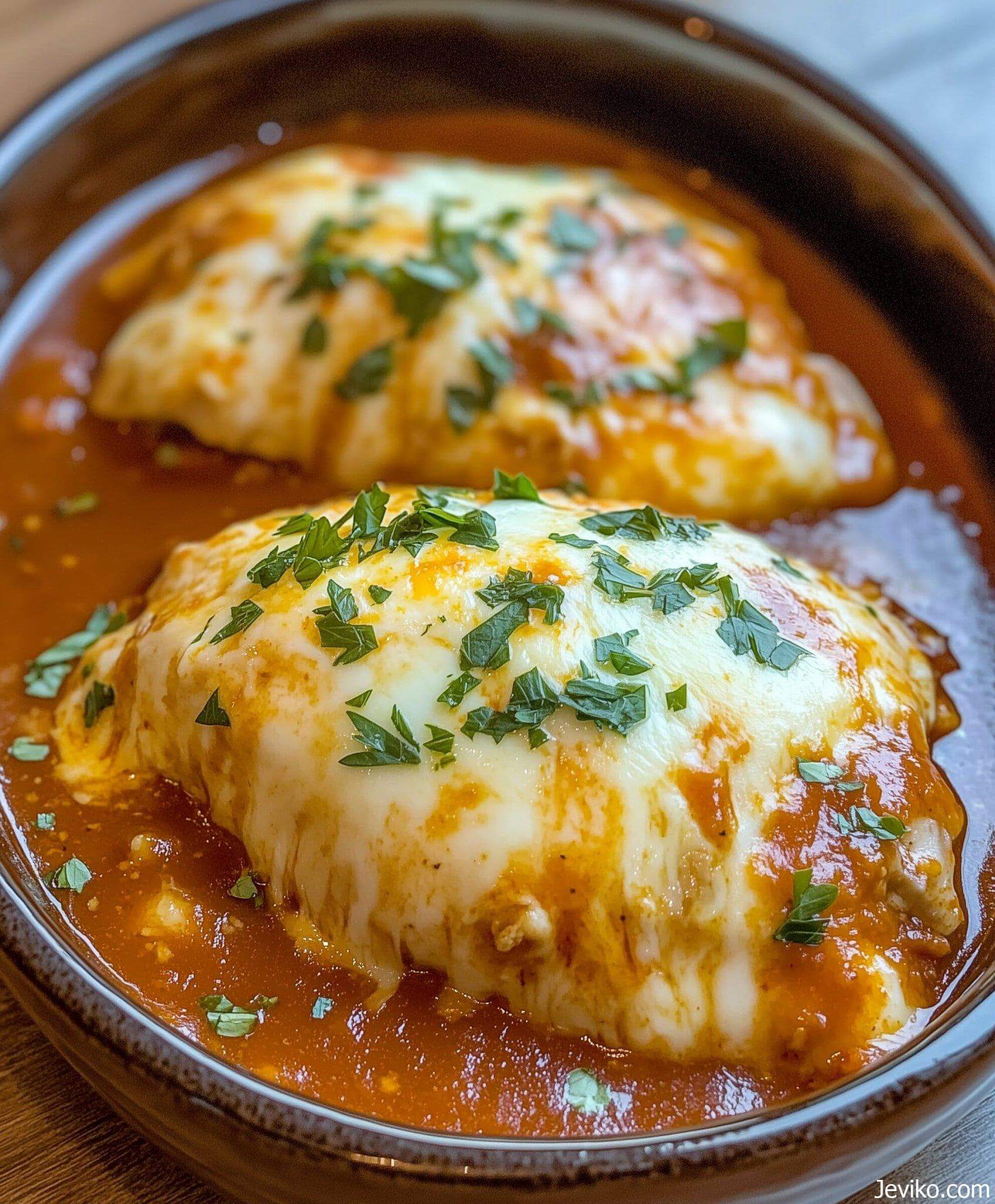 Slow Cooker Cheesy Mozzarella Chicken - Life with Jeviko
