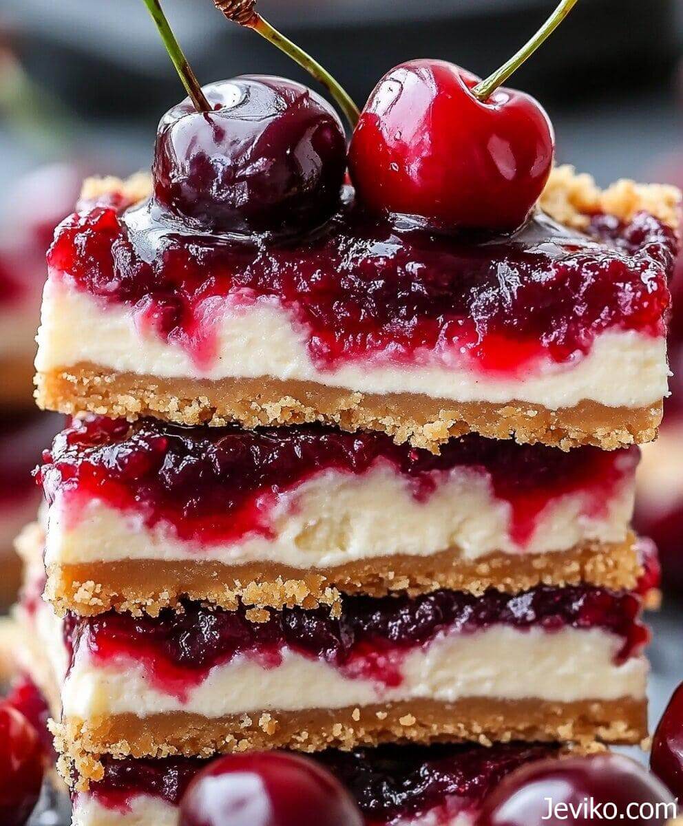 Christmas Cherry Cheesecake Bars - Life with Jeviko